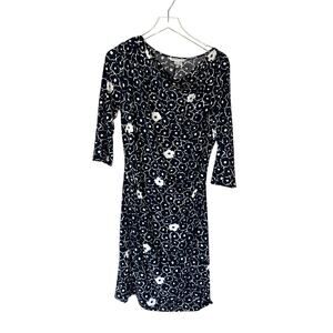 Pendleton Blue White Floral Stretch Office Work‎ Career Sheath Dress Size Large